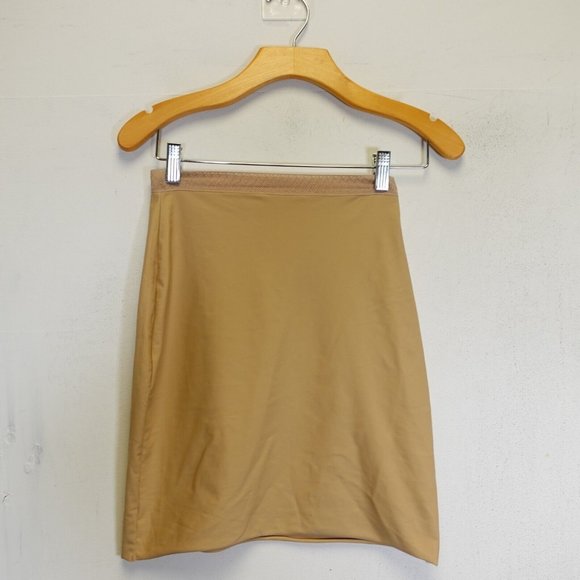 Jones New York Skirt Medium Mini Short Slip Pencil Beige Tan Nude Stretch - Picture 1 of 8
